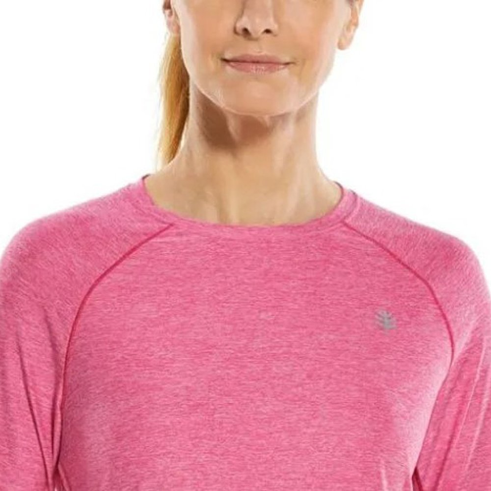 Coolibar Heather PINK Devi Short Sleeve Fitness T-Shirt UPF 50+